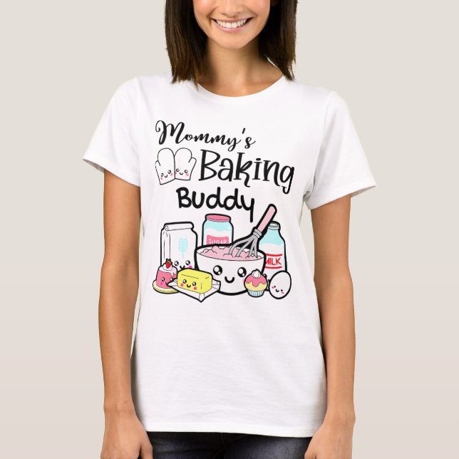 Kids Mommy's Baking Buddy Baking Lover T-Shirt (Front)