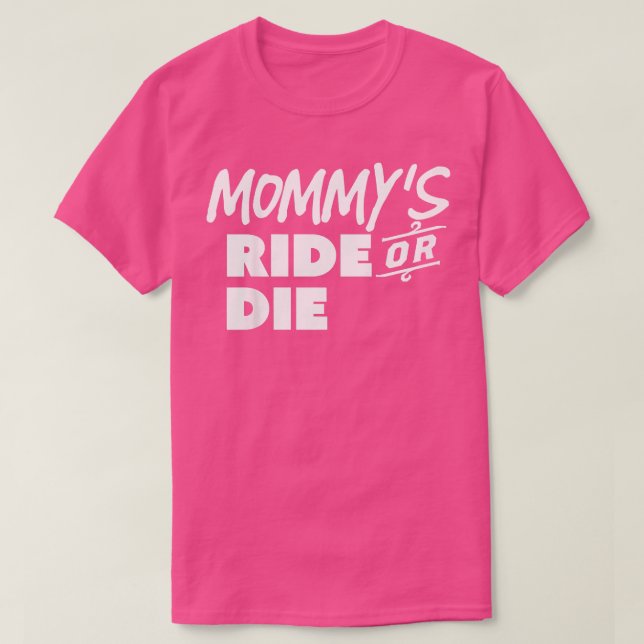 Kids Mommy's Ride Or Die Funny Trending Shirt  (Design Front)