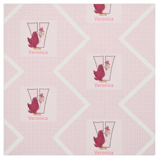 Kid's Monogrammed "V" Pink Vulture Fabric