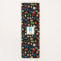 Kids Monogrammed Video Game Tech Party Gamer Yoga Mat