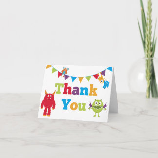 Kids Monster Birthday Thank You Cards