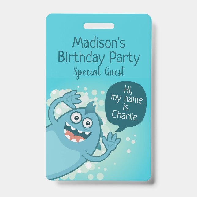 Kids’ Monster custom text badges (Front)