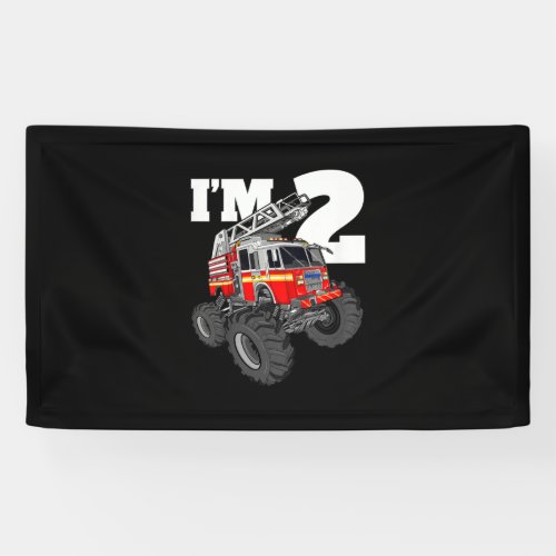 Kids Monster Fire Truck 2nd Birthday Boy 2 Toddler