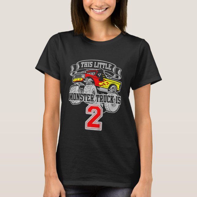 Kids Monster Truck 2nd Birthday  This Little Monst T-Shirt (Front)