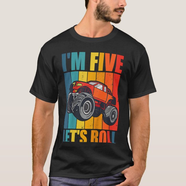 Kids Monster Truck 5 Year Old Boy Monster Truck 5t T-Shirt (Front)