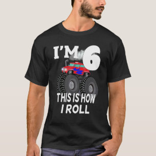 Kids Monster Truck 6th Birthday Birthday T-Shirt