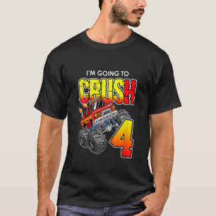 Kids Monster Truck Birthday 4 Year Old 4th Birthd T-Shirt