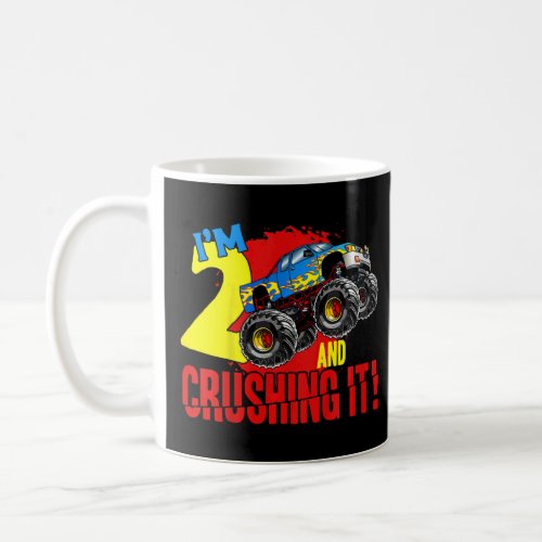 Kids Monster Truck Birthday  Im Going To Crush 2  Coffee Mug
