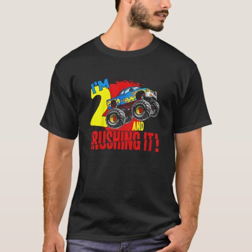 Kids Monster Truck Birthday  Im Going To Crush 2  T_Shirt