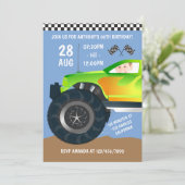Kids Monster Truck Birthday Party add photo invite (Standing Front)