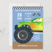 Kids Monster Truck Birthday Party add photo invite (Front)