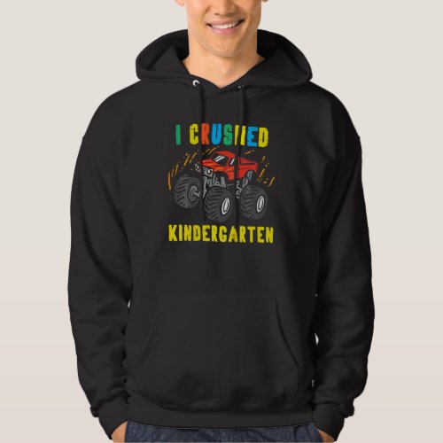 Kids Monster Truck Crushed Kindergarten Last Day G Hoodie