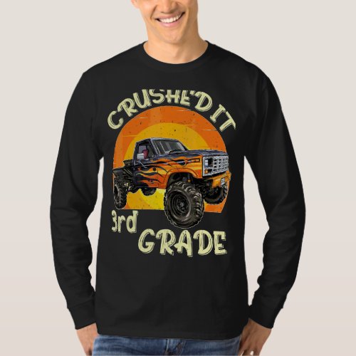Kids Monster Truck Crushed Third Grade Out For Sum T_Shirt