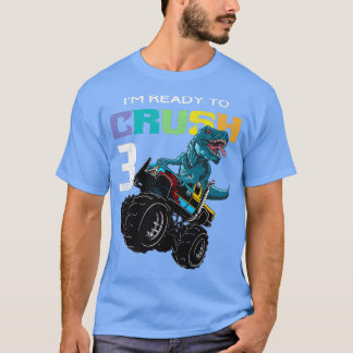 Kids Monster Truck Dinosaur 3rd Birthday Funny T-Shirt