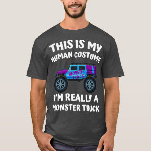 Kids Monster Truck Halloween Costume Toddler Boys T-Shirt