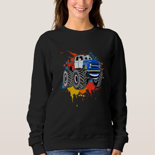Kids Monster Truck I Kids I I Car Sweatshirt (Front)