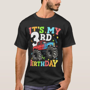 Kids Monster Truck Its My 3rd Birthday Boy 3 Three T-Shirt