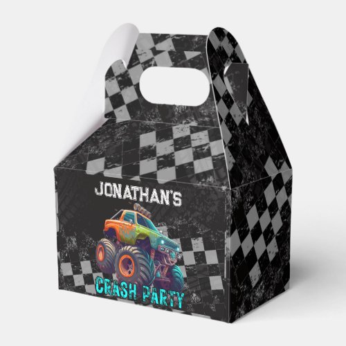 Kids Monster Truck Rally Birthday Party Favor Boxes