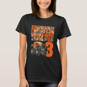 Kids Monster Trucks 3rd Birthday Party  3 Years Ol T-Shirt