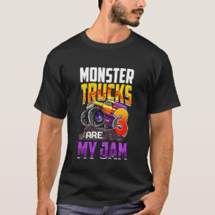 Kids Monster Trucks Are My Jam 3rd Birthday Monste T-Shirt