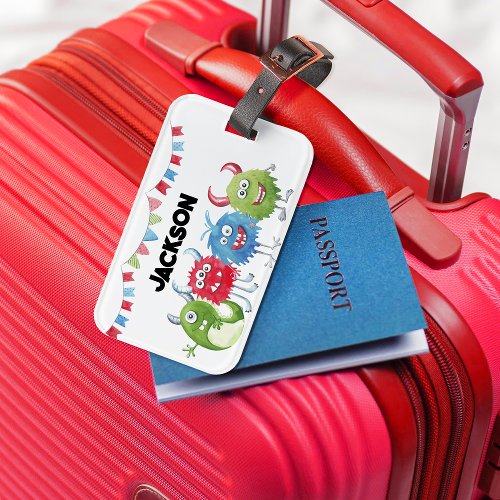 Kids Monsters Photo Luggage Tag