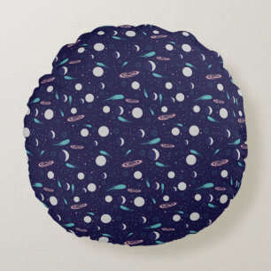Kids Moon Meteor Black Hole Planet Comet Round Pillow