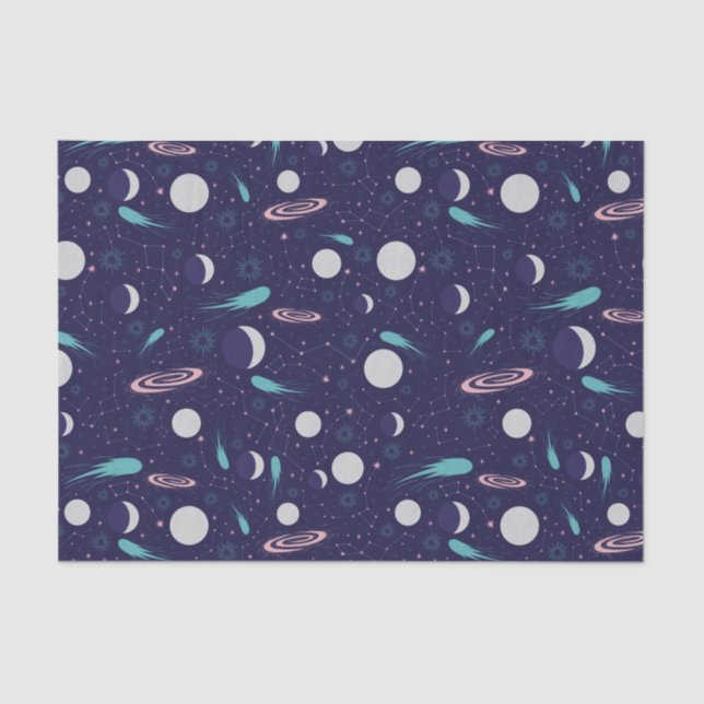 Kids Moon Meteor Black Hole Planet Comet Tissue Paper (Front)