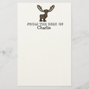 Kids moose personalized stationary stationery