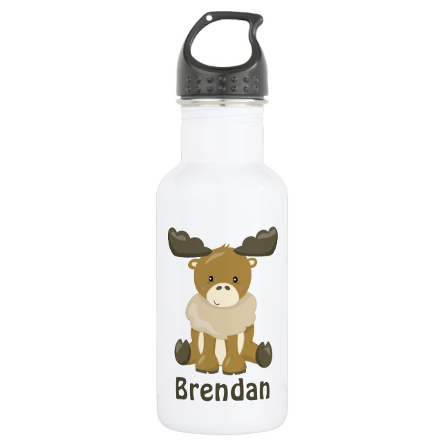 Kids Moose Stainless Steel Water Bottle (Front)