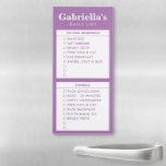 Kid's Morning   Afternoon Routine Checklist Magnetic Notepad<br><div class="desc">Colorful orchid purple responsibility and chore tracker checklist for kids, divided into morning and afternoon or evening sections to make it easier for young children to process, and less overwhelming than one big list. Change the titles of each area for your own system, and edit any colors by clicking 'customize...</div>