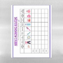 Kids Morning Routine Checklist with Cute Icons