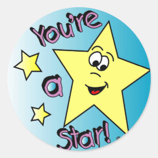 Kids Motivational You're A Star Classic Round Sticker