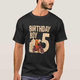 Kids Motocross 5th Birthday Party Mx 5 Year Old Di T-Shirt