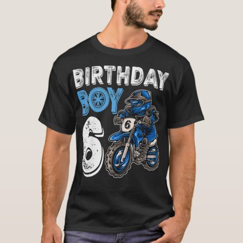 Kids Motocross MX 6th Gift 6 Year Old Dirt Bike Bi T_Shirt