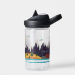 Kids Mountain Landscape With Name Water Bottle<br><div class="desc">This kids water bottle is perfect for your little one to take on-the-go. It features a personalized name alongside a cute mountain landscape design with trees and clouds,  making it fun and stylish.</div>