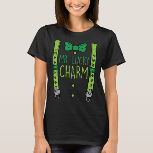 Kids Mr Lucky Charm Suspenders St Patricks Day Boy T_Shirt