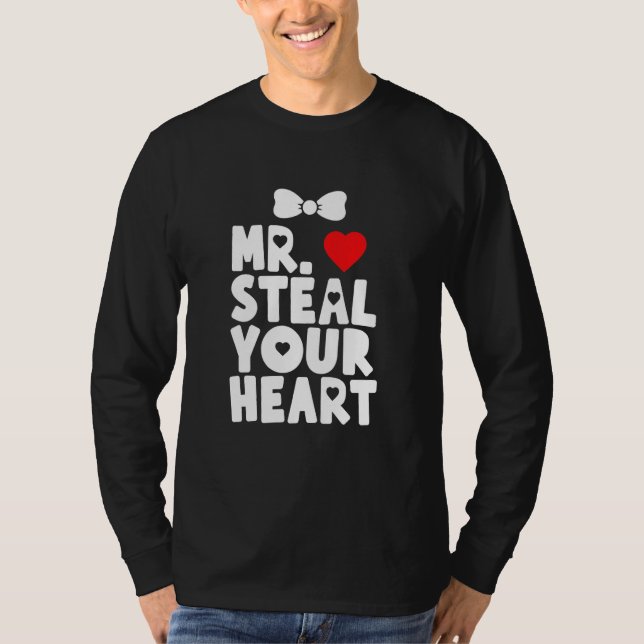 Kids Mr Steal Your Heart For Boys Toddlers Valenti T-Shirt (Front)