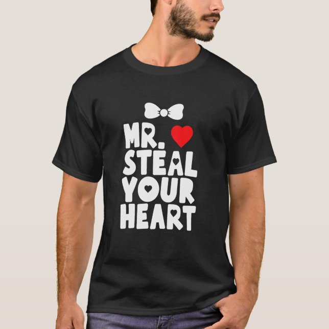 Kids Mr Steal Your Heart For Boys Toddlers Valenti T-Shirt (Front)