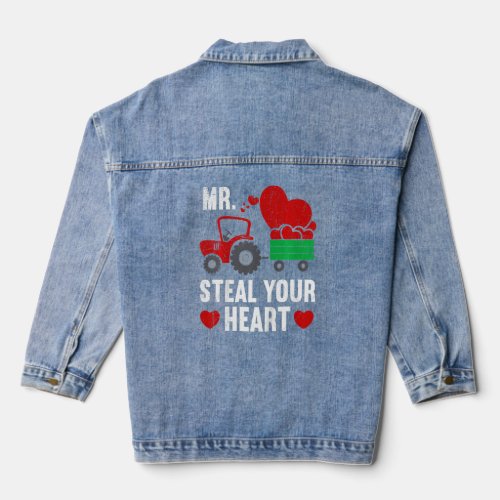 Kids Mr Steal Your Heart Tractor Kids Toddler Boys Denim Jacket