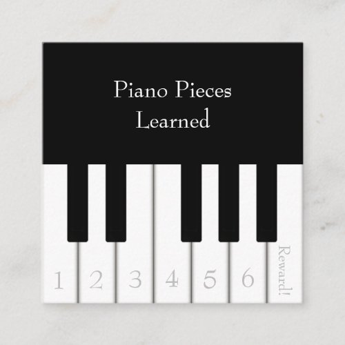 Kids Music Lesson Achievement Reward Card