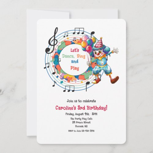 Kids Musical Birthday Party Invitation