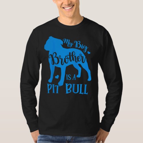 Kids My Big Cute Brother Is A Pitbull For Girl Boy T_Shirt