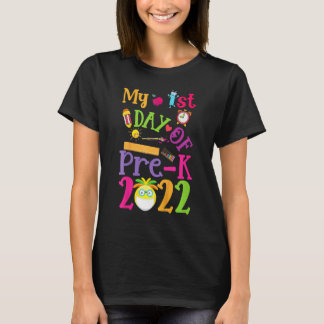 Kids My First Day Of Pre K 2022 First Day Of Schoo T-Shirt