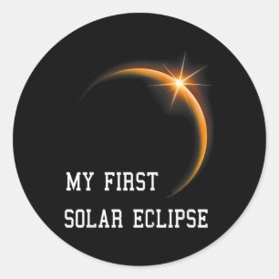 Kids My First Solar Eclipse Boys Girls 2024 Solar Classic Round Sticker
