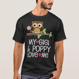 Kids My Gigi and Poppy Love Me Grandchild Owl  T-Shirt