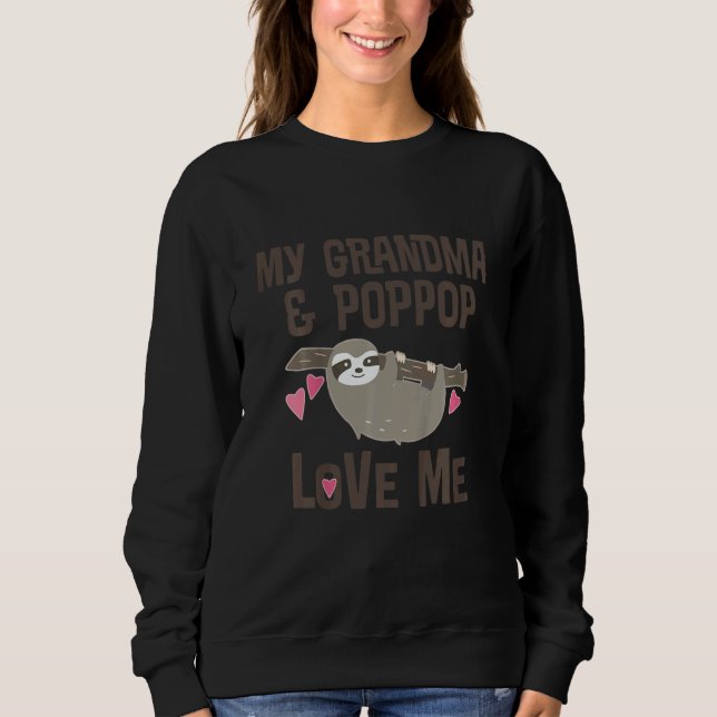 Kids My Grandma and PopPop Love Me Grandchild Slot Sweatshirt (Front)