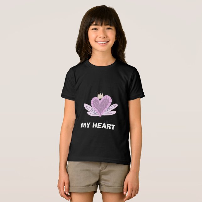 KIDS MY Heart black gift tshirt (Front Full)