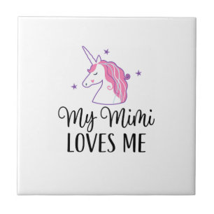 Kids My Mimi Loves Me Girl Unicorn Granddaughter T Ceramic Tile