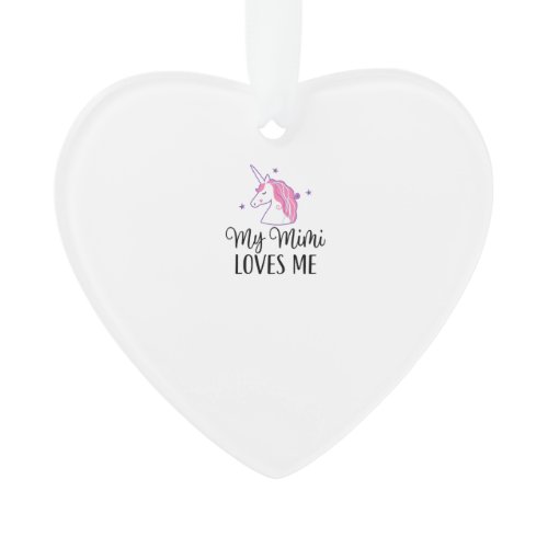 Kids My Mimi Loves Me Girl Unicorn Granddaughter T Ornament