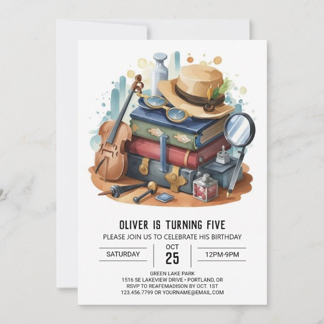 Kids Mystery Detective Birthday Invitation (Front)
